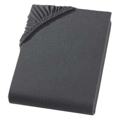 Heavy Jersey Spannbettlaken aus 100% Baumwolle Anthrazit 180 x 200 cm