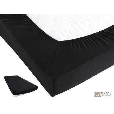 Heavy Jersey Spannbettlaken aus 100% Baumwolle Schwarz 180 x 200 cm
