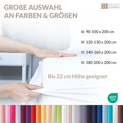 Heavy Jersey Spannbettlaken aus 100% Baumwolle Schwarz 180 x 200 cm