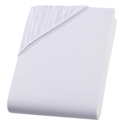 Jersey Topper Spannbettlaken aus 100% Baumwolle Weiß 160 x 200 cm