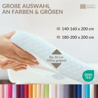 Jersey Topper Spannbettlaken aus 100% Baumwolle Weiß 160 x 200 cm