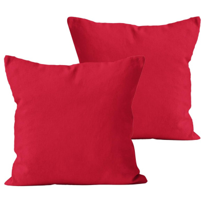Renforce Kissenbezug im 2er Set aus 100% Baumwolle - Uni Rot 40x80 cm
