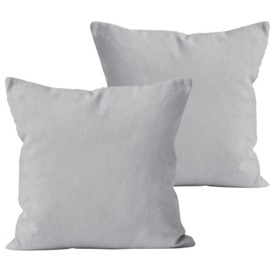 Renforce Kissenbezug im 2er Set aus 100% Baumwolle - Uni Silber 80x80 cm