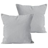 Renforce Kissenbezug im 2er Set aus 100% Baumwolle - Uni Silber 80x80 cm