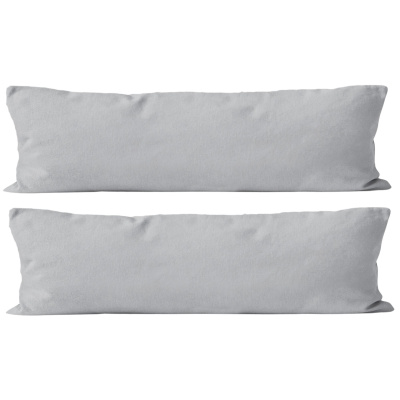 Renforce Seitenschläferkissen Bezug 40x145 cm im 2er Set aus 100% Baumwolle - Uni Silber