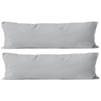 Renforce Seitenschläferkissen Bezug 40x145 cm im 2er Set aus 100% Baumwolle - Uni Silber