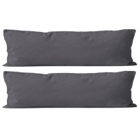Renforce Seitenschläferkissen Bezug 40x145 cm im 2er Set aus 100% Baumwolle - Uni Anthrazit