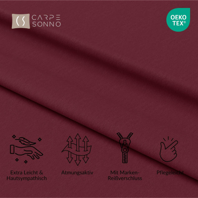 Mikrofaser Kissenbezug im 2er Set aus 100% Polyester - Uni Bordeaux 40x40 cm