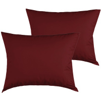 Mikrofaser Kissenbezug im 2er Set aus 100% Polyester - Uni Bordeaux 40x40 cm