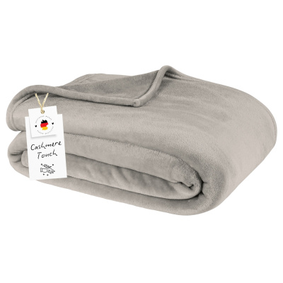 Kuscheldecke Cashmere Touch aus 100% Mikrofaser Grau 150x200 cm