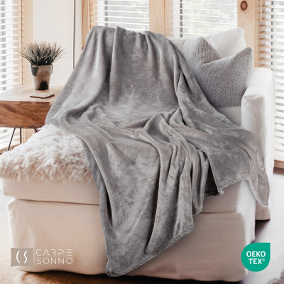 Kuscheldecke Cashmere Touch aus 100% Mikrofaser Grau 150x200 cm