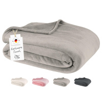 Kuscheldecke Cashmere Touch aus 100% Mikrofaser Grau 180x220 cm