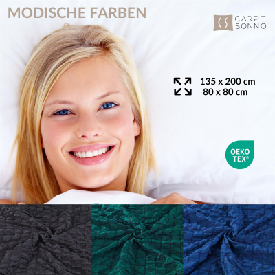 Seersucker Wende-Bettwäsche 135x200 cm aus 100% Polyester – Anthrazit