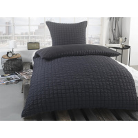 Seersucker Wende-Bettwäsche 135x200 cm aus 100% Polyester – Anthrazit