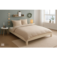 Biber Bettwäsche 135x200 cm aus 100% Baumwolle – Beige Uni