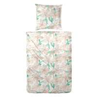 Seersucker Bettwäsche aus 100% Baumwolle – Blumen Grün