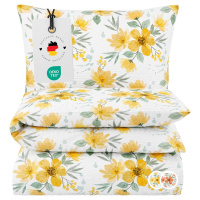 Seersucker Bettwäsche 135x200 cm aus 100% Baumwolle – Sonnenblume Gelb