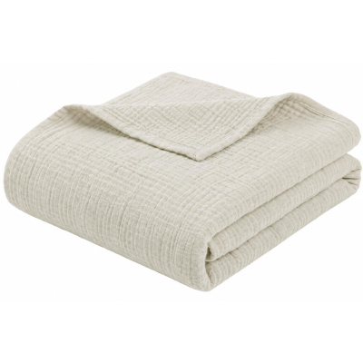 Musselin Decke 150x200 cm aus 100% Baumwolle – Einfarbig Leinen