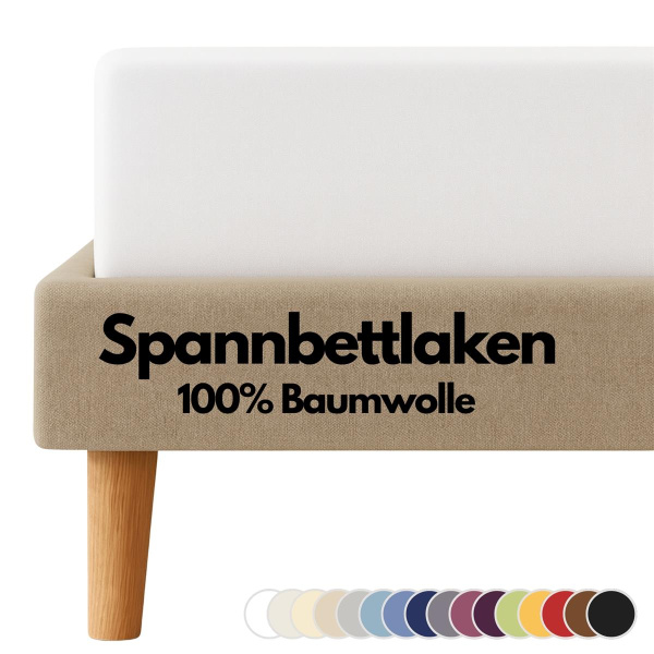 Basic Jersey Spannbettlaken aus 100% Baumwolle – Einfarbig