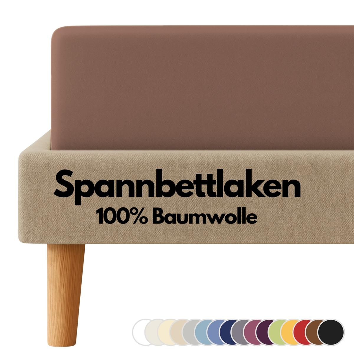 Jersey Spannbettlaken 140x200 - 160x200 cm aus 100%...