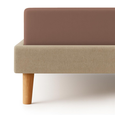 Jersey Spannbettlaken 140x200 - 160x200 cm aus 100% Baumwolle – Braun