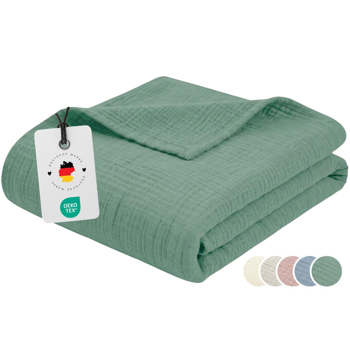 Musselin Decke 150x200 cm aus 100% Baumwolle –...
