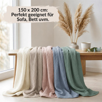 Musselin Decke 150x200 cm aus 100% Baumwolle – Einfarbig Grün