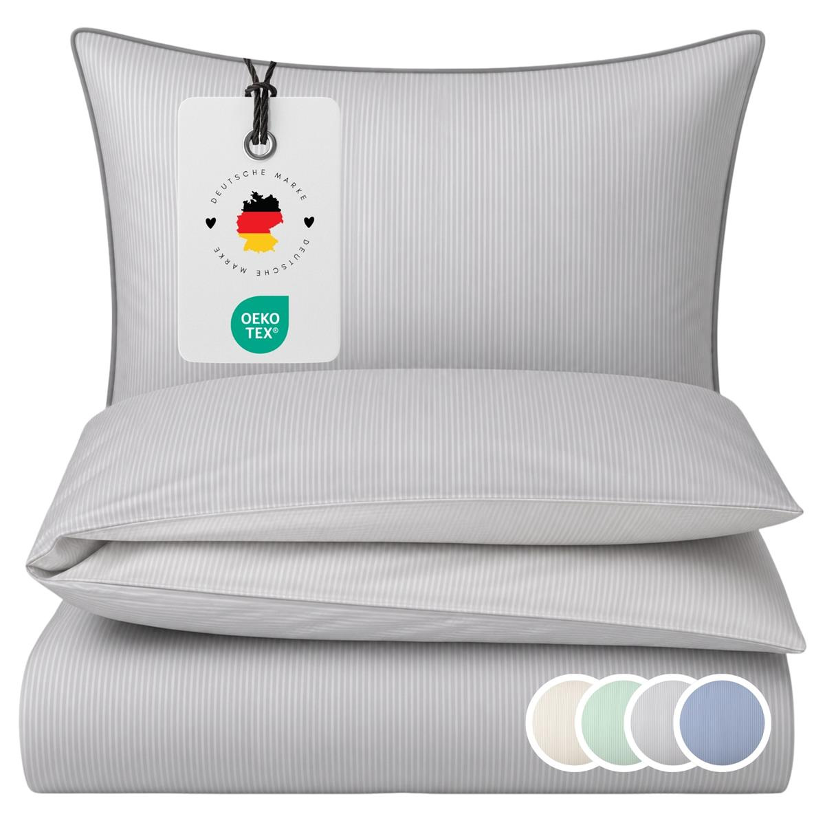 Mako-Satin Wendebettwäsche aus 100% Baumwolle...