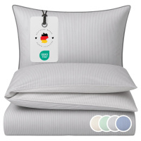 Mako-Satin Wendebettwäsche aus 100% Baumwolle – Nadelstreifen