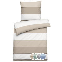 Mako-Satin Bettwäsche aus 100% Baumwolle – Blockstreifen