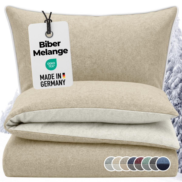 Biber Wende-Bettwäsche aus 100% Baumwolle – Melange