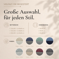 Biber Bettwäsche 135x200 cm aus 100% Baumwolle – Marine/Grau