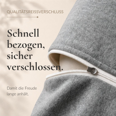 Biber Bettwäsche 155x220 cm aus 100% Baumwolle – Marine/Grau