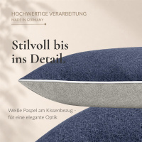 Biber Bettwäsche 155x220 cm aus 100% Baumwolle – Marine/Grau
