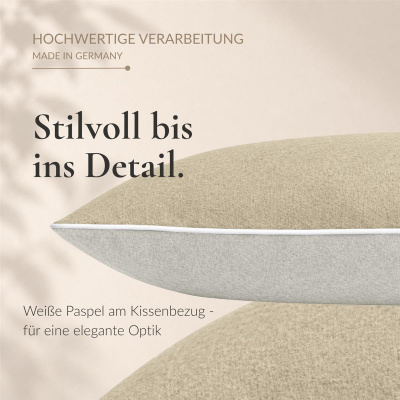 Biber Bettwäsche 155x220 cm aus 100% Baumwolle – Melange Beige/Natur