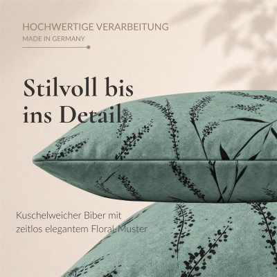 Biber Bettwäsche 135x200 cm aus 100% Baumwolle – Melange Gräser Grün