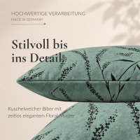 Biber Bettwäsche 135x200 cm aus 100% Baumwolle – Melange Gräser Grün