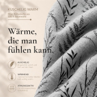 Biber Bettwäsche 135x200 cm aus 100% Baumwolle – Melange Gräser Grün