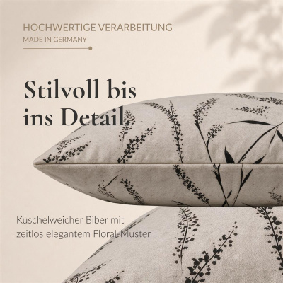 Biber Bettwäsche 135x200 cm aus 100% Baumwolle – Melange Gräser