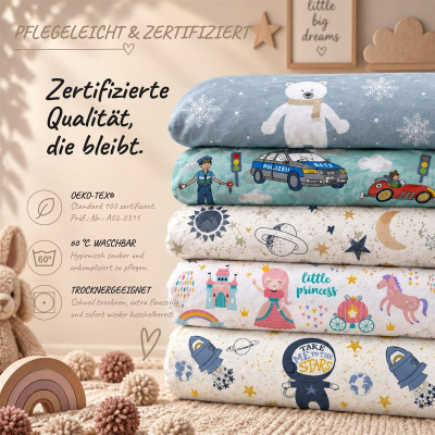 Biber Kinderbettwäsche 100x135 cm aus 100% Baumwolle – Eisbären