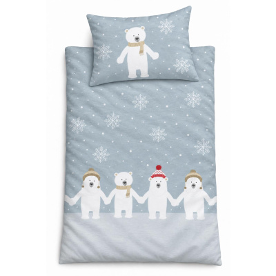 Biber Kinderbettwäsche 100x135 cm aus 100% Baumwolle – Eisbären