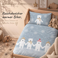 Biber Kinderbettwäsche 100x135 cm aus 100% Baumwolle – Eisbären