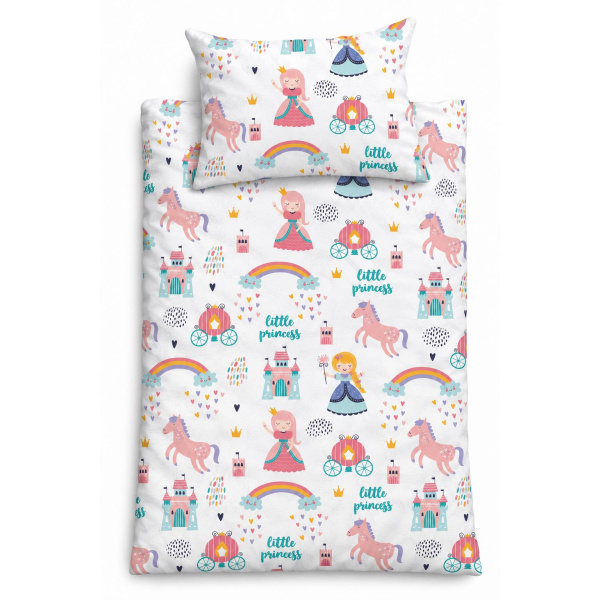 Biber Kinderbettwäsche 135x200 cm aus 100% Baumwolle – Prinzessin