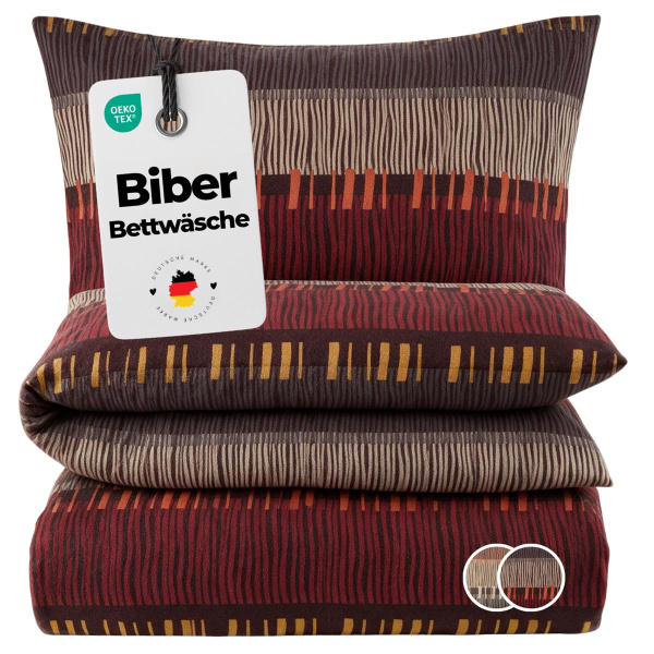 Biber Bettwäsche 135x200 cm aus 100% Baumwolle – Boho Muster