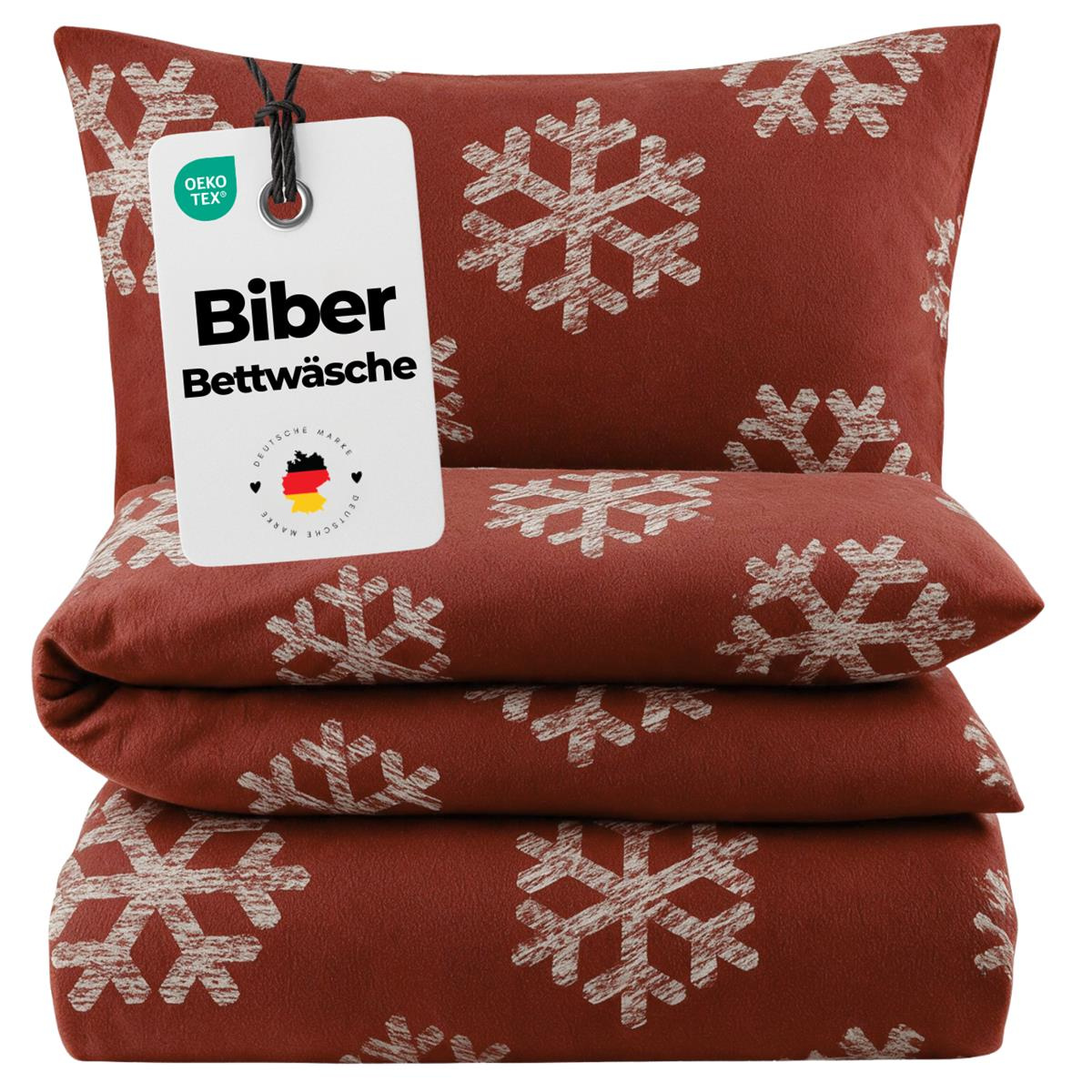 Biber Bettwäsche 135x200 cm aus 100% Baumwolle...