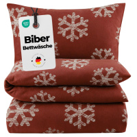Biber Bettwäsche 135x200 cm aus 100% Baumwolle – Schneeflocke