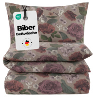 Biber Bettwäsche 135x200 cm aus 100% Baumwolle – Vintage Rosen