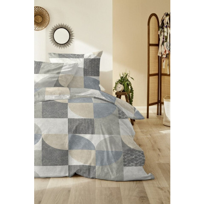 Biber Bettwäsche 135x200 cm aus 100% Baumwolle – Moderne Geometrie
