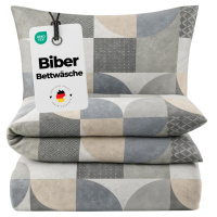 Biber Bettwäsche 135x200 cm aus 100% Baumwolle – Moderne Geometrie