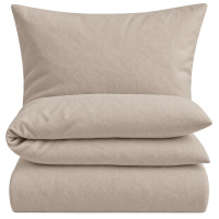 Biber Bettwäsche 135x200 cm aus 100% Baumwolle – Beige Uni